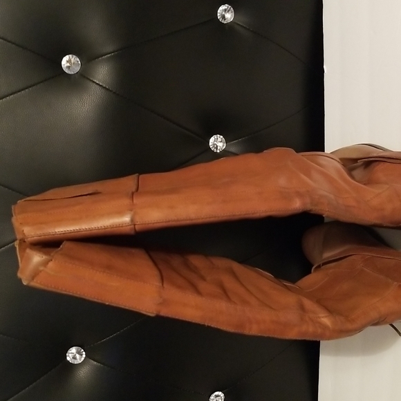 Golden Goose Carlyle Leather Boots Cognac Brown Distressed Vintage Style - Picture 6 of 16